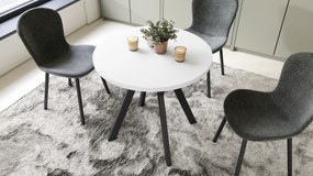 Mazzoni ALMO 80 Fehér Matt/fekete lábak - KEREK ASZTAL Y ALAKÚ LÁBAKKAL LOFT/INDUSZTRIÁLIS STÍLUSBAN KONYHÁBA NAPPALIBA VAGY ÉTKEZŐBE