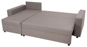 Univerzális sarokkanapé SEVILLA, szürke, ággyá alakítható, tárolós