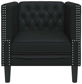 Chesterfield Kanapé Szék Fekete 71 x 74.5 x 70.5 cm Műbőr