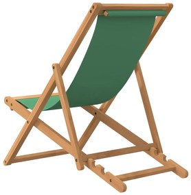Zöld összecsukható tömör tíkfa strandszék