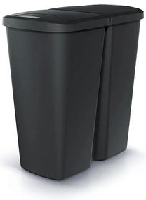 Szemeteskuka DUO fekete, 45 l, fekete