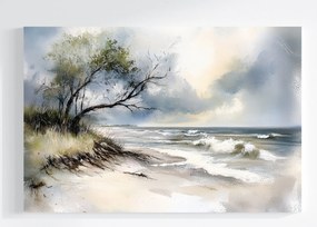 Vászonkép Canvas Tájkép Tenger Hullámok Balti-tenger Tengerpart Dűnék Fa 120x80