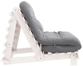 fehér tömör fenyőfa futon kanapéágy matraccal 100 x 206 x 11 cm