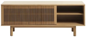 Natúr színű TV-állvány tölgyfa dekorral 143x55 cm Tiber – Unique Furniture