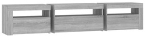 szürke sonoma színű TV-szekrény LED-lámpákkal 195x35x40 cm