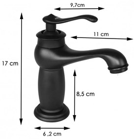 YOKA Malaga Vintage mosdó csaptelep - fekete