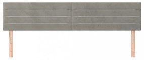 2 db világosszürke bársony fejtámla 100x5x78/88 cm