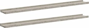 vidaXL 2 db betonszürke fali polc 100 x 9 x 3 cm