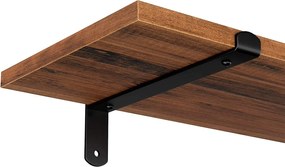 Falipolc készlet, 2 db-os úszó dekoratív polc, 60x20x7 cm, barna és fekete