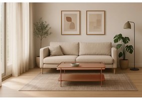 Terrakotta színű fém dohányzóasztal 55x110 cm Yuba – Unique Furniture