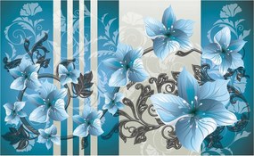 Fotótapéta Orchideák és Magnólia 3D Virágos paradicsom a falon 208x146 +ragasztó