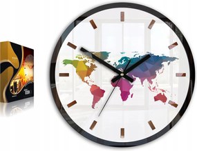 Érdekes falióra Map Színes 3D Ultra csendes