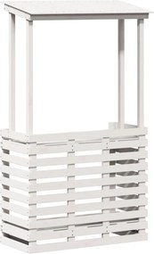 vidaXL fehér kültéri tömör fa bárasztal tetővel 112,5 x 57 x 195,5 cm
