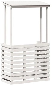 vidaXL fehér kültéri tömör fa bárasztal tetővel 112,5 x 57 x 195,5 cm