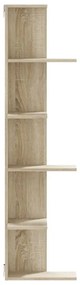 sonoma tölgy szerelt fa fali sarokpolc 36,5 x 36,5 x 140 cm