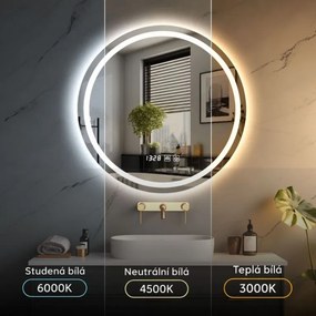 IREDA  Fürdőszobai LED tükör világítással kerek 70 cm