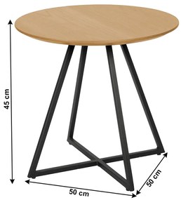 Delik kisasztal, tölgy, átmérő 50 cm