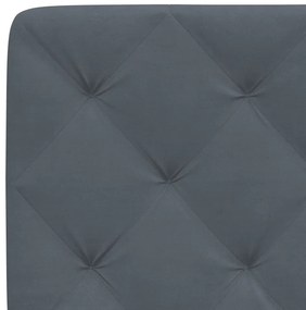 sötétszürke bársony fejtámla párna 100 cm