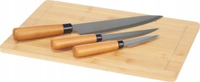 Vágódeszka 35x25 Bambusz Konyhai Konyhai Késkészlet