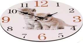 Falióra 34 cm átmérő, MDF, kíváncsi kiscicák mintával