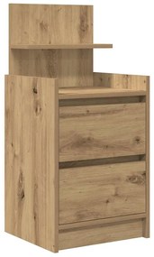 kézműves tölgy színű éjjeliszekrény 2 fiókkal 38x34x80 cm