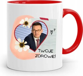 Piros Politikus Bögre Mateusz Morawiecki Miniszterelnök fényképes nyomtatással