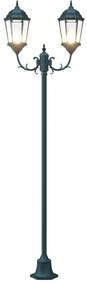 Kerti lámpa oszlop 2-lámpás E27 Zöld 220 cm Alumínium