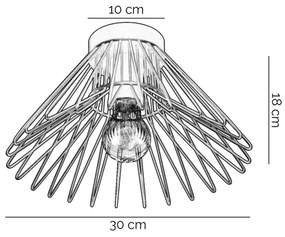ONLI - Mennyezeti lámpa DUCCIO 1xE27/22W/230V átm. 30 cm fekete