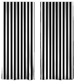 Fekete-fehér függöny szett 2 db-os 140x260 cm – Mila Home