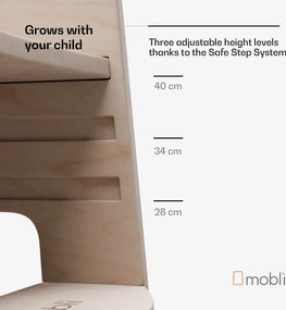 Mobli Ully Montessori, tanulótorony, MDF, 40,5 x 86 x 38 cm, állítható magasságú