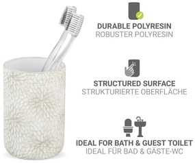 Fehér-aranyszínű poligyanta fogkefetartó pohár Montalfano – Wenko