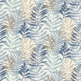 Vinyl tapéta flizelin mosható fal bézs kék levelek