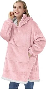 VERK Ujjakkal és kapucnival ellátott takaró - Huggle Hoodie - rózsaszín