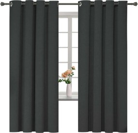 Sötétítő függöny átvezetőkkel fekete 140x160cm 2db