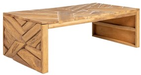 Eróziós tömör tíkfa dohányzóasztal 110 x 35 x 38 cm