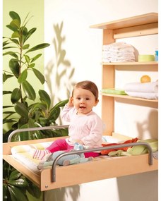 Natúr színű fali pelenkázó bükkfa dekorral Dschungelbaby – Roba