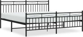 vidaXL fekete fém ágykeret fej- és lábtámlával 183 x 213 cm