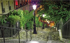 Fotótapéta Párizs éjszaka Montmartre lépcső vinil fény 254x184 +ragasztó