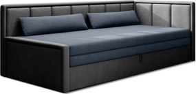 Kék-szürke zsenília kinyitható-tárolóhelyes kanapé 214 cm Fulgeo – ELTAP