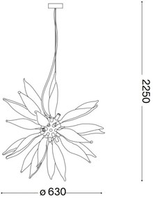 Ideal Lux - LED Csillár zsinóron LEAVES 8xG9/3W/230V átm. 63 cm fehér