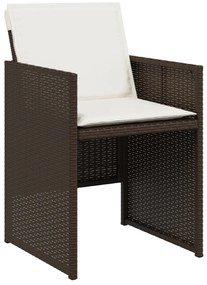 9 részes kerti étkezőkészlet párnákkal Barna poli rattan