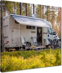 Vászonkép 40x40 Kirándulás lakóautóval