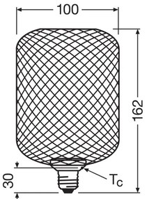 LED Izzó DECOR FLAT E27/3,5W/230V 2700K fekete - Osram