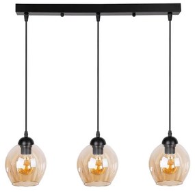Fekete függőlámpa üveg búrával 14x70 cm Aspa – Candellux Lighting