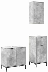 Fürdőszoba bútor szett 3 pcs Beton szürke 39.5 x 36 x 88 cm