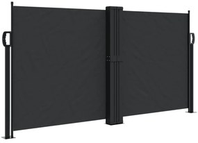 fekete behúzható oldalsó napellenző 120 x 1200 cm