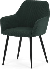 Jídelní židle, zelená, manšestrová látka, DCH-V4009 GRN6