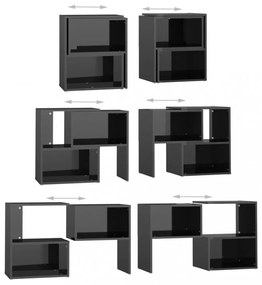 magasfényű fekete szerelt fa TV-szekrény 104 x 30 x 52 cm