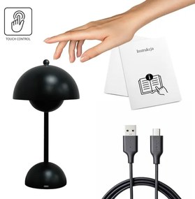LED újratölthető érintésvezérelt asztali lámpa COSTA LED/3W/5V 2400 mAh 3000–6000 K fekete