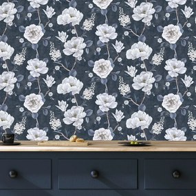 Arthouse Signature 2 Ashley Floral kék virágos papír tapéta – 925505
